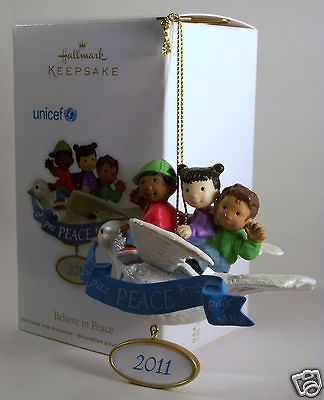 Hallmark Ornament 2011 Believe in Peace   Unicef #QXI2287 NEW