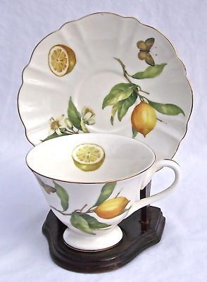 Fine Bone China Teacup and Saucer Lemon Tree Chintz