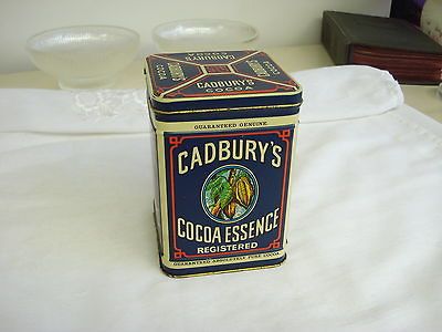 Vintage England CADBURYS COCOA ESSENCE 1977 Litho Advertising Tin