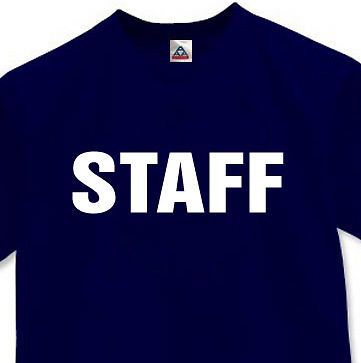 STAFF T SHIRT BOTH SIDES COOL CONCERT EVENT TEE BL W XL