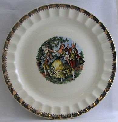 Cronin China 10 Plate Fluted Border Colonial Dancing Couple Union