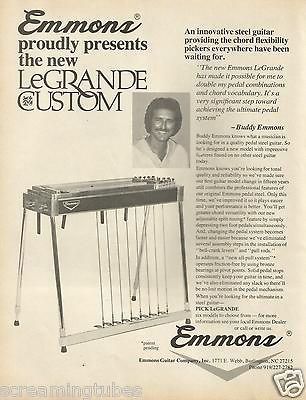 1979 BUDDY EMMONS LEGRANDE CUSTOM PEDAL STEEL GUITAR PRINT AD