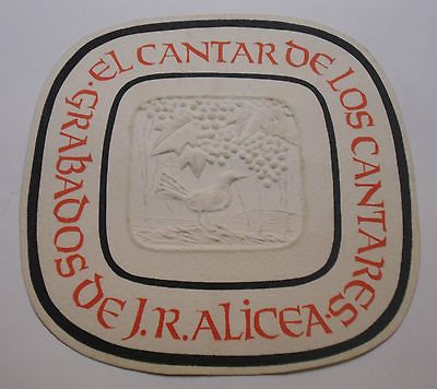 WOODCUT / XILOGRAFIA CANTAR DE LOS CANTARES BY J. ALICEA PUERTO RICO