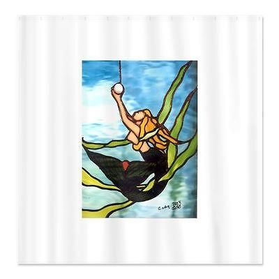 Mermaid Stained Glass art Cathy Peek Shower C 654471837