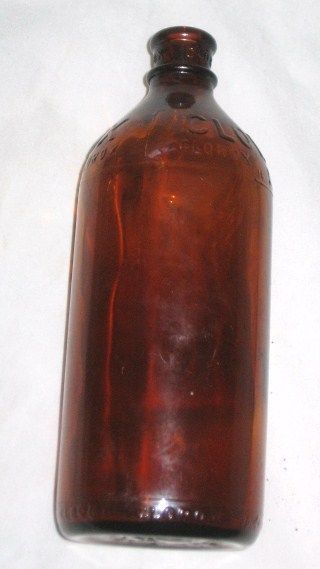 VINTAGE 16oz AMBER CLOROX BOTTLE EMBOSSED  U.S.A.