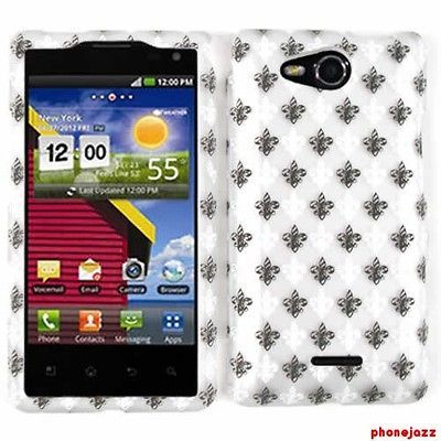 CELL PHONE CASE FOR LG LUCID VS840 TRANS SAINTS FLEUR GRAY