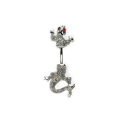 Navel Chameleon Lizard Split Body Body Jewelry Belly Ring 14 Gauge