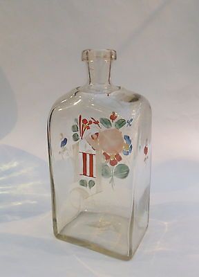 SCARCE 19TH CENTURY SWEDISH ROYALIST MOLD BLOWN CASE BOTTLE, OSKAR 2nd