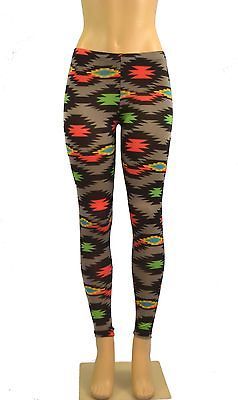 CELEBRITY STYLE Neon Pink Green Tribal Aztec Retro Navajo Legging