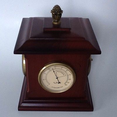 Co Desk Clock Thermometer Barometer Humidity Gauge Weather Decoration