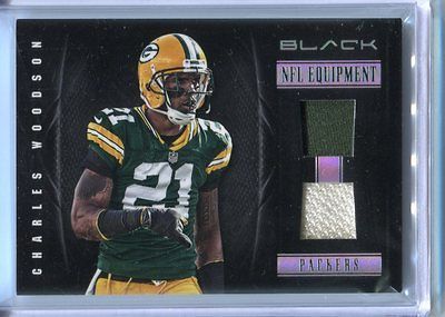 2012 Panini Black Charles Woodson NFL Equipment Dual Jersey /99