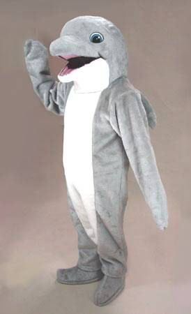 GREY DOLPHIN MASCOT HEAD Costume Suit Halloween prop