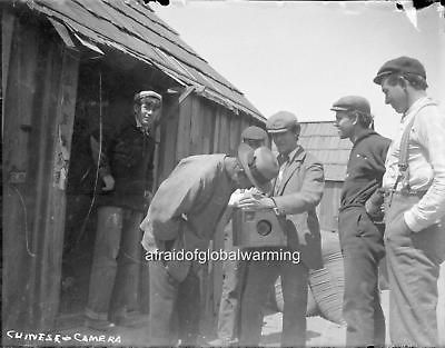 Photo 1890s Monterey CA Chinese Man Viewing Camera