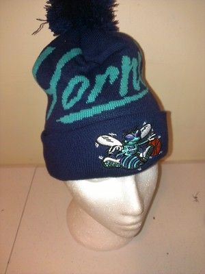 Charlotte Hornets Retro Script NBA Pom Cuff Beanie 