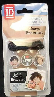 NEW 1D One Direction Jewelry I HEART HARRY CHARM BLACK BRACELET