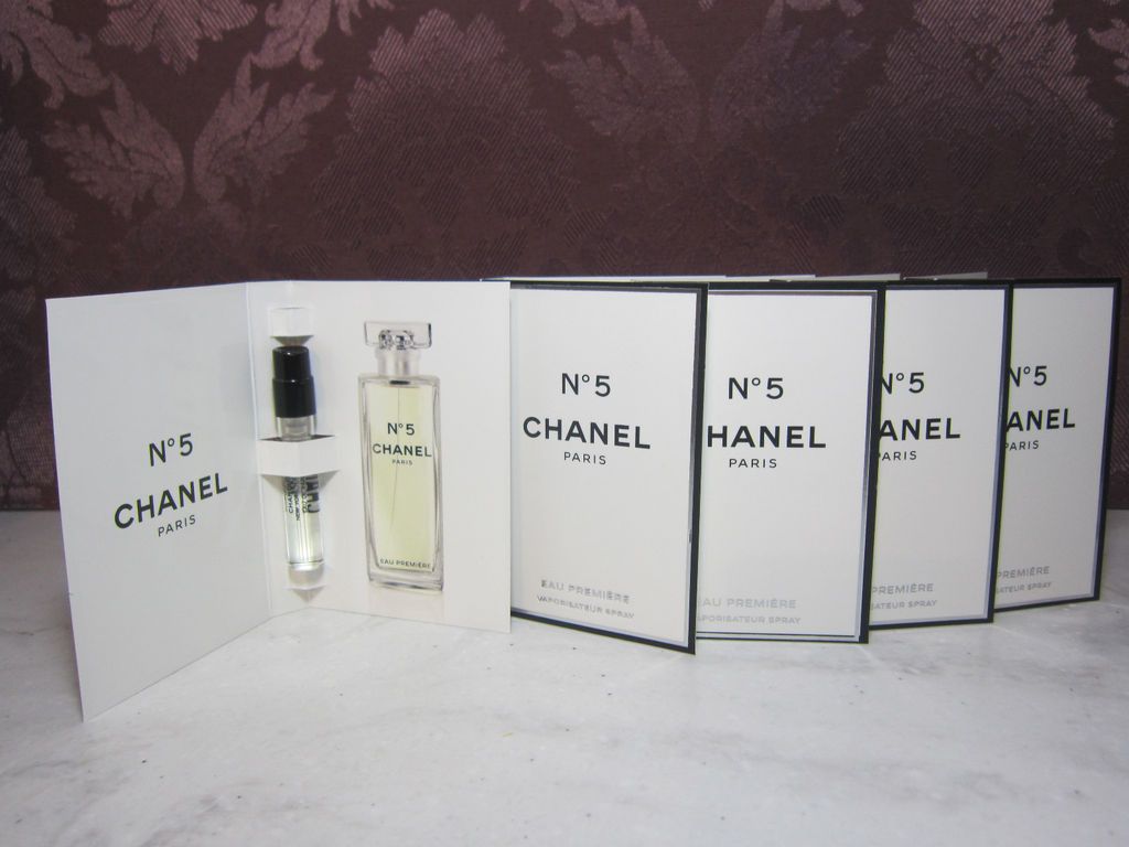 CHANEL PARIS   NO 5   EAU PREMIERE   LOT OF 5 MINI VIALS   .05 FL OZ