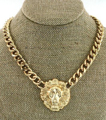 Lion Head Statement Necklace Chain Rihanna NWT Chunky Trendy Animal