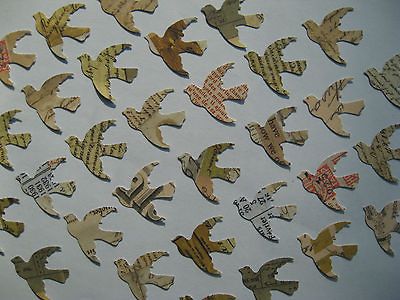 70+ little bird / dove 1 paper punch outs   foreign text, language