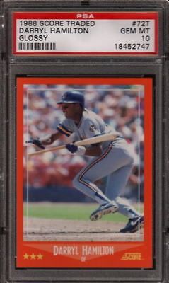 1988 SCORE TRADED #72T DARRYL HAMILTON RC POP 4 PSA 10 B1257397