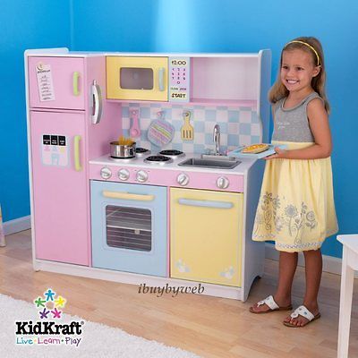 KIDKRAFT WOODEN PLAY KITCHEN KIDS CHILDREN PRETEND NEW