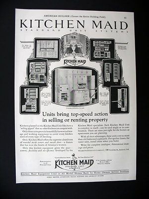 Kitchen Maid Standard Unit Cabinet System 1927 print Ad advertisement