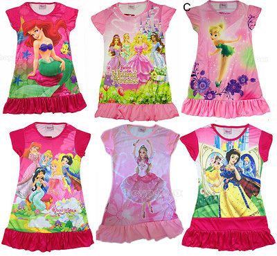 New Kids Girls Princess Party Nightwear Nighty Dress Age3 9 Yrs 15