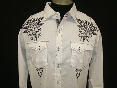 SHIRT MEN NEW 338 BLACK CASUAL STONE EMBROIDER CLUB PARTY SLIM FITTED