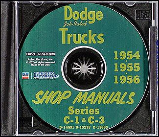 1954 1955 1956 Dodge Truck CD Shop Manual C1 C3 Pickup Panel Power