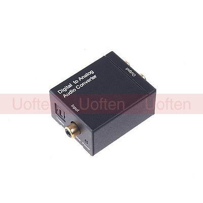 Optical Coax Coaxial Toslink to Analog RCA L/R Audio Converter Adapter