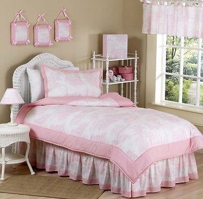 TOILE KIDS TWIN SIZE BED BEDDING COMFORTER SET FOR GIRL BOY BEDROOM