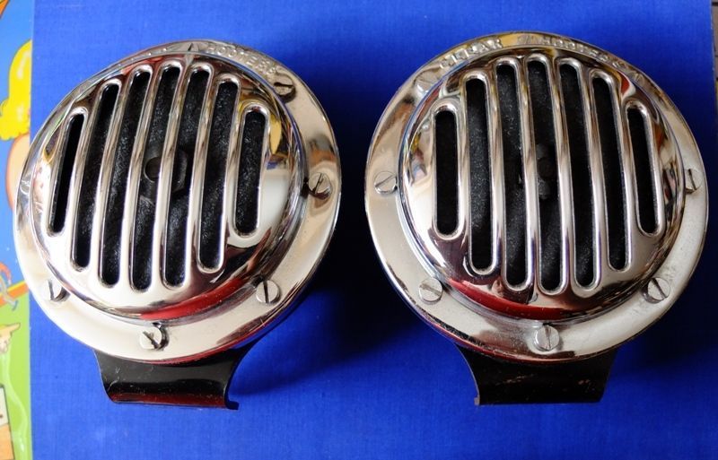 NOS Vintage Truck Boat 24v Chrome Clear Hooters Horns England FREE