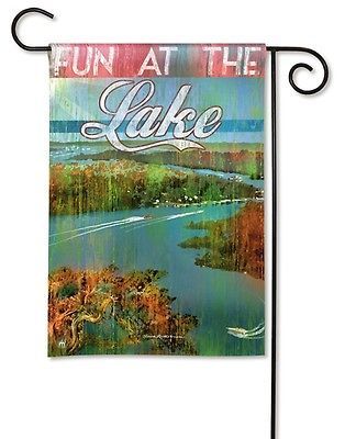 FUN AT THE LAKE SMALL GARDEN BANNER FLAG 12.5x18 SPRING SUMMER DECOR