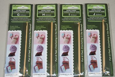 Clover Double ended Tunisian Crochet Hooks G,H,I,J