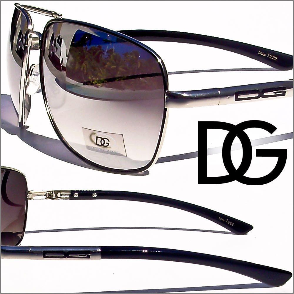 DG SUNGLASSES AVIATOR MIRROR MIRRORED LENS BLACK SHADES NEW IG8893