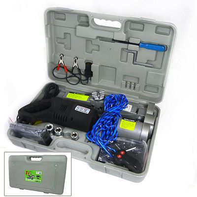 Electric Scissor Jack Lift Power Tire Sockets Wrench Tool Kit 12 V