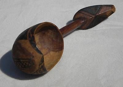 Hand carved wooden canoe cup   20th Century folk art