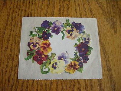 VINTAGE John Grossman Gifted Line 1991 PANSY FLOWER FLORAL WREATH