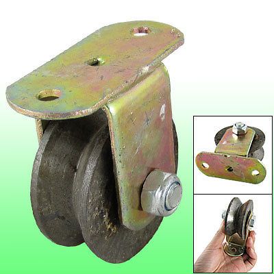 Dia Wheel Metal V Groove Rigid Caster for Industrial Carts