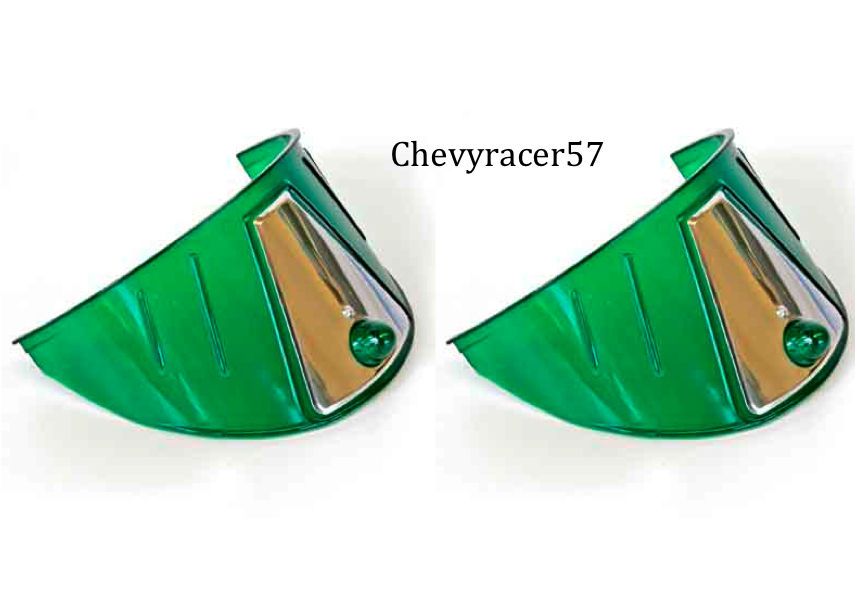 HEADLIGHT HEADLAMP LIGHT BULB TRIM COVER SHIELD GREEN W/ STAINLESS