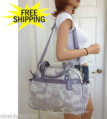 BABY BAG ADDISON 3 COLOR SIGNATURE TOTE LILAC MESSENGER LAPTOP 18376