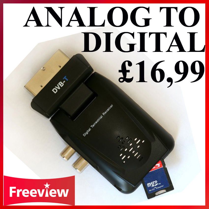 NEW MINI Satellite Freeview Reciever Analog To Digital TV Tuner Set