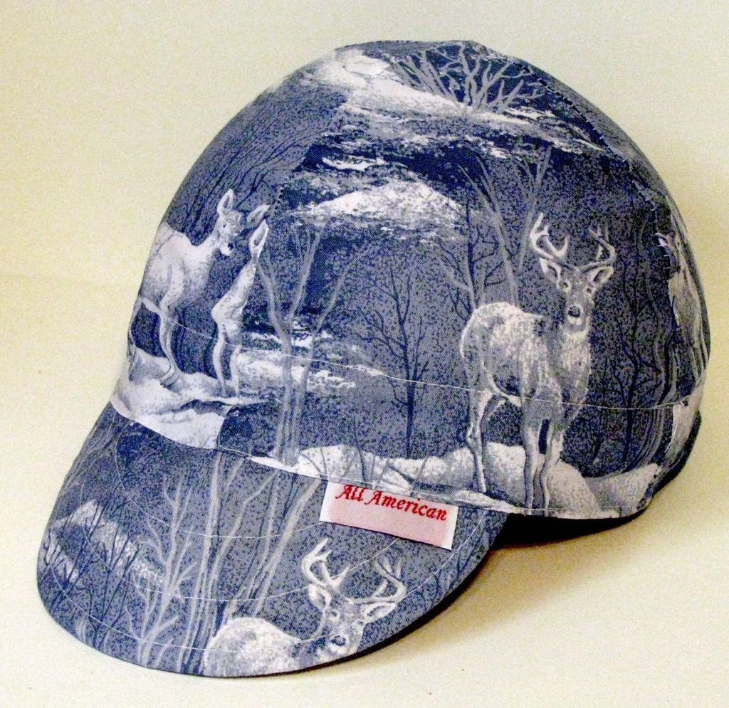 All American Hats Midnight Deer Snowy Welding Hat or Biker Cap