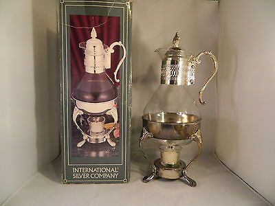 SILVER PLATED COFFEE CARAFE International Silver Company 8 CUP Stand