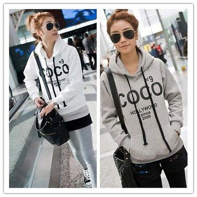 Hot Sale Womens Hoodie COCO Jacket Coat Sweatshirt Outerwear Hooded