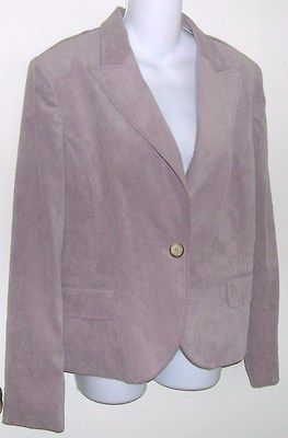 Casual Corner Stretch mauve lined corduroy jacket 14