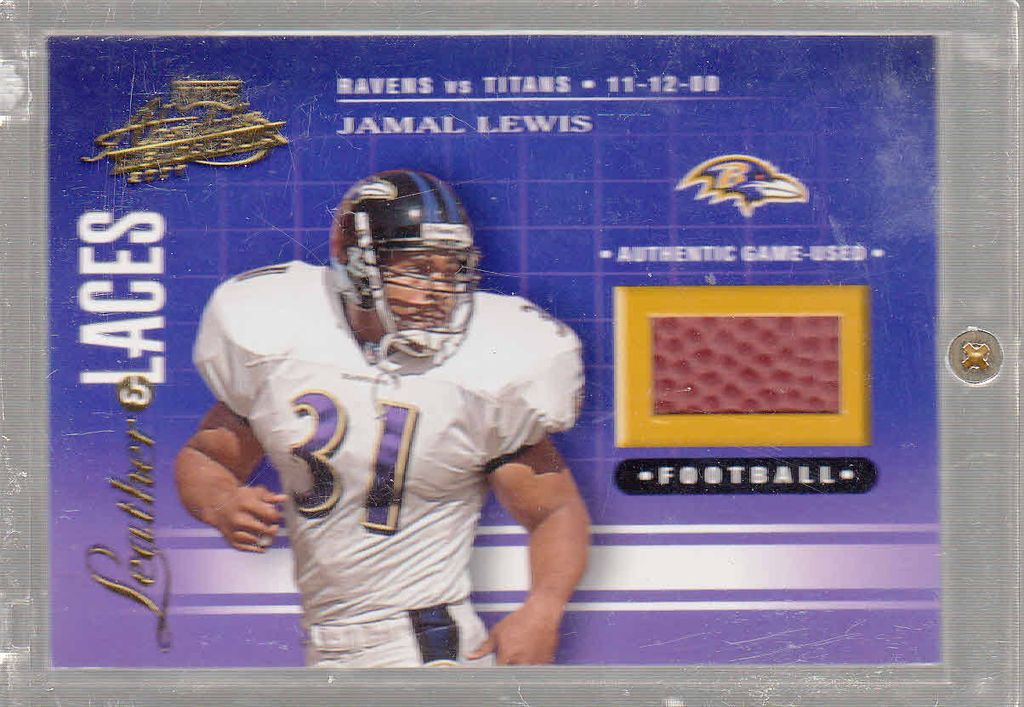 2001 Absolute Leather & Laces Jamal Lewis Piece of The Ball 177/275