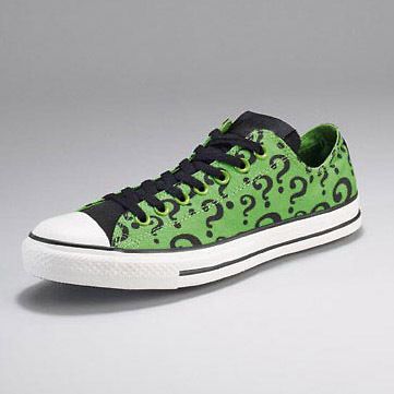 CONVERSE All Star Batman Riddler Low Trainers Green Sz UK 3 RRP £57