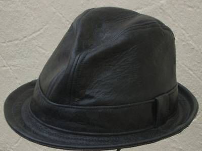 Jill Corbett Fedora Snatch hat black leather handmade bespoke S/M/L