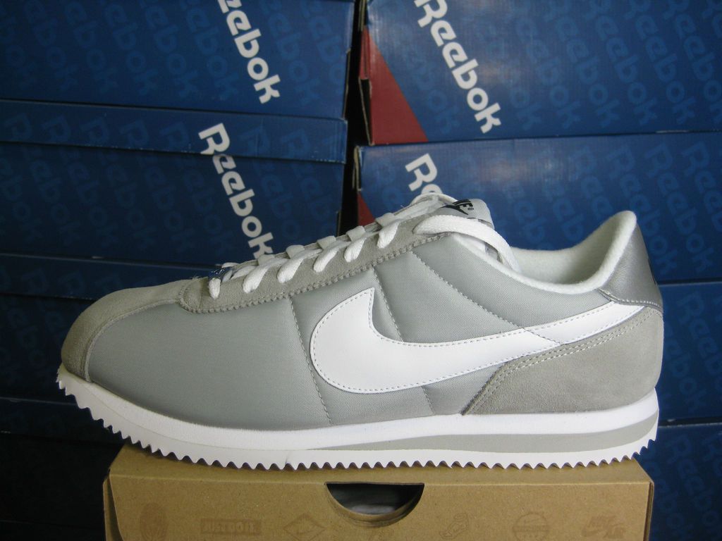 NIKE MENS CORTEZ BASIC NYLON 07 METALLIC SILVER WHITE 317249 001