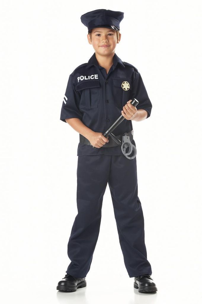 Outfit Uniform Officer Police Cop Boy Child Halloween California